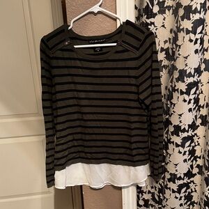United States Sweaters Black and Cream Striped Blouse